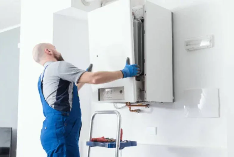 Modern gas boiler installation in a UK home