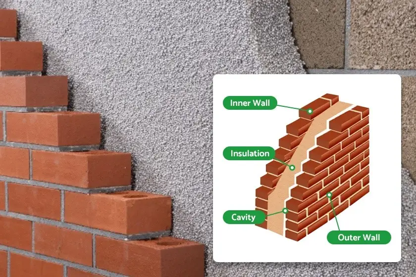 Cavity wall insulation work on a residential property